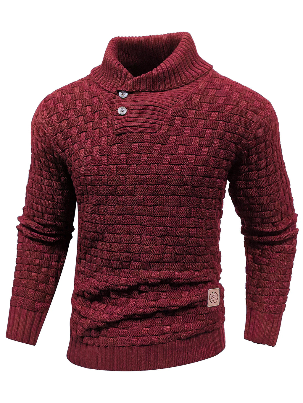 Men's Textured Mock Neck Relaxed Fit Contemporary Knit Sweater Pullover