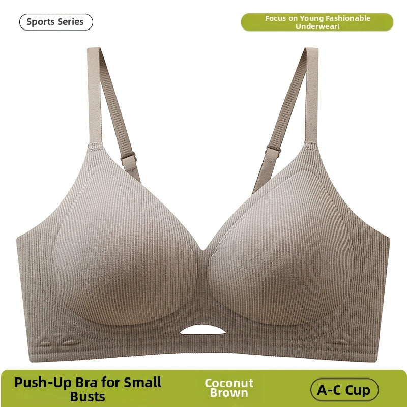 Heathered Grey Ribbed Maternity Bra with Sporty Lettered Straps