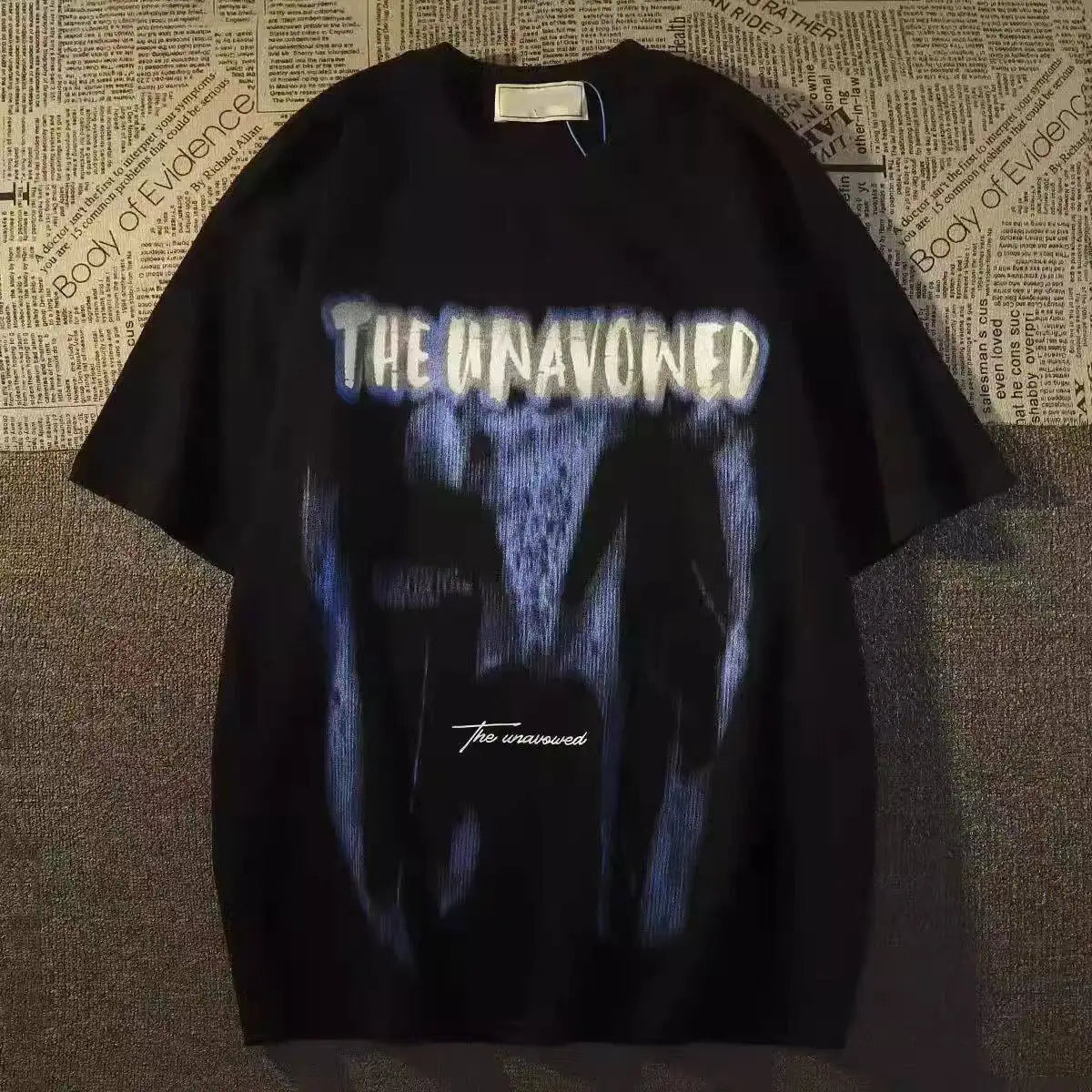 Heavyweight Cotton Streetwear Graphic T-Shirt with Bold Typography Artwork and Relaxed Fit