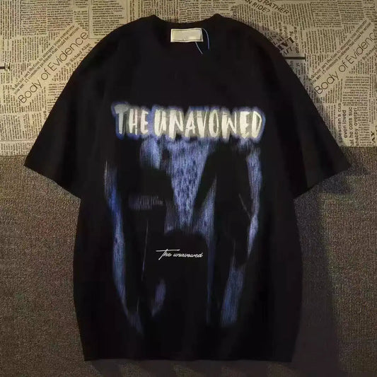 Heavyweight Cotton Streetwear Graphic T-Shirt with Bold Typography Artwork and Relaxed Fit
