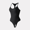 Seamless Racerback Thong Bodysuit in Versatile Beige