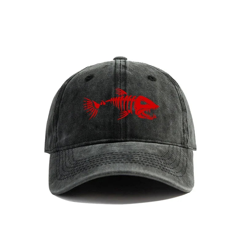 Unisex Vintage Washed Baseball Cap with Graphic Embroidery for Casual Outdoor Streetwear Style