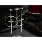 Medieval Sword Hoop Earrings for Gothic Punk and Alternative Styling