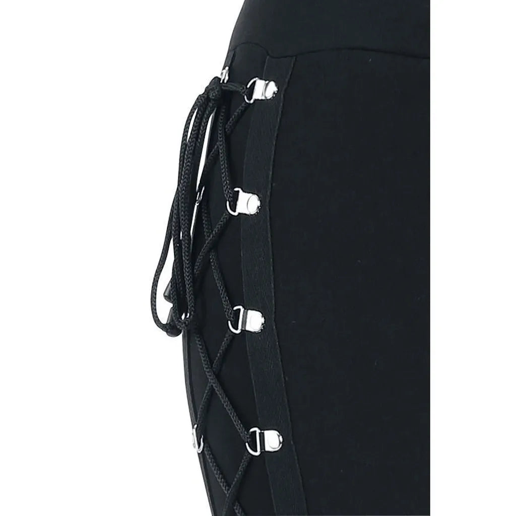High Waist Lace Up Leggings Gothic Inspired Alternative Fashion Bottoms