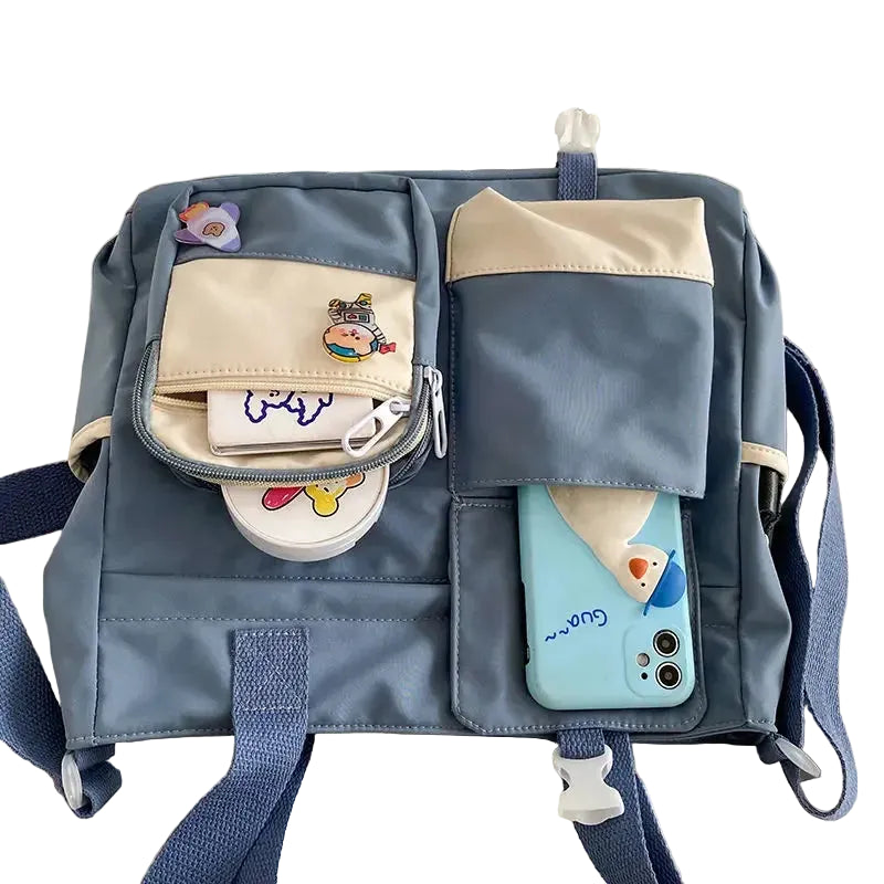 Utility Style Crossbody Tote Bag with Organized Storage Design