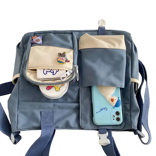 Utility Style Crossbody Tote Bag with Organized Storage Design