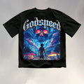 Nightmare Realm Anime Graphic Oversized Vintage Washed Cotton T-Shirt