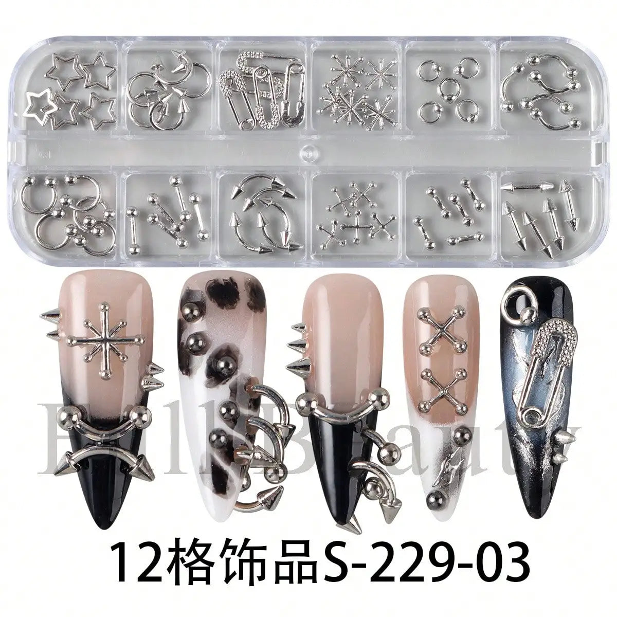 Gothic Cross Nail Art Charms Collection for Alternative Manicure Designs