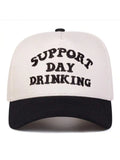 Men's Cotton Baseball Cap with Embroidered Typography and Patterned Curved Brim for Casual Style