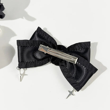 Skull Bow Hair Clip Gothic Punk Statement Alternative Fashion Accessory