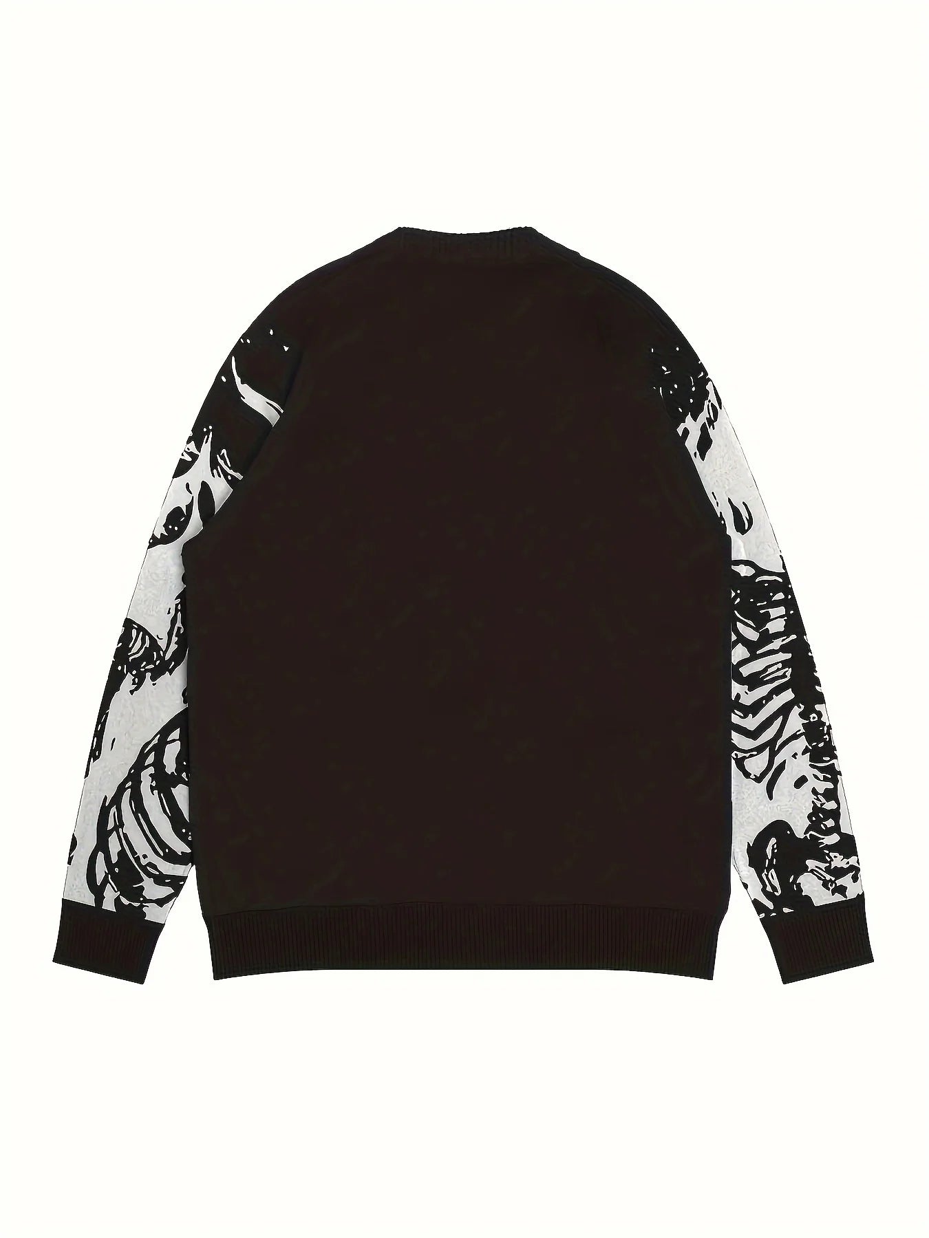 Men's Artistic Graphic Knit Relaxed Fit Streetwear Sweater Pullover