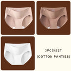 3-Piece Seamless Ribbed Mid-Rise Brief Set in Earthy Neutrals