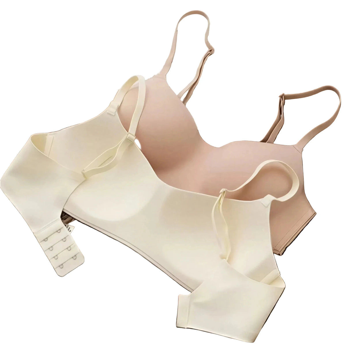 Seamless Wire-Free Molded Bra with Double-Strap Detailing