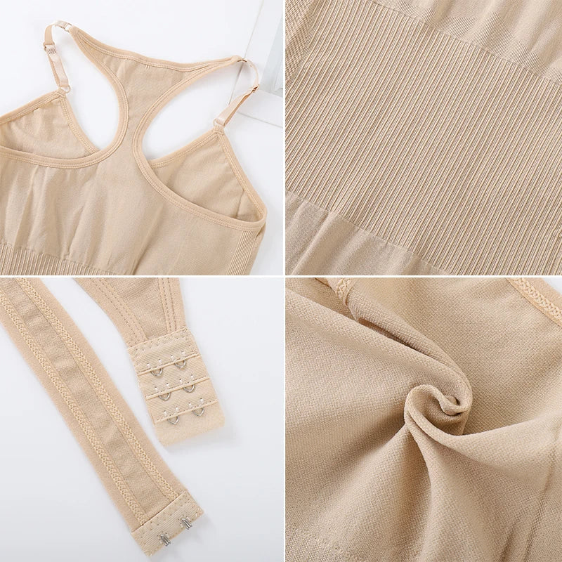 Seamless Racerback Thong Bodysuit in Versatile Beige