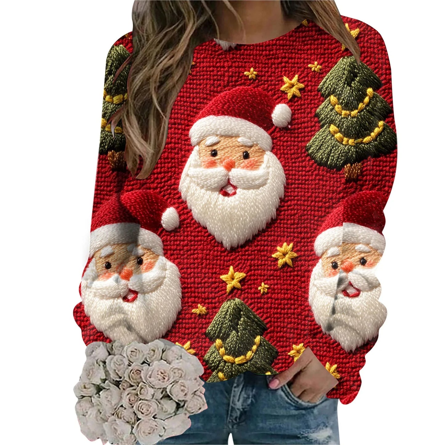 Women's Festive Holiday Graphic Hooded Sweatshirt with Relaxed Fit for Seasonal Comfort