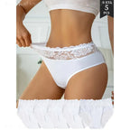 5-Piece Women’s High-Waisted Lace Briefs Set with Floral Detailing, Delicate Trim and Classic Full-Coverage Silhouette
