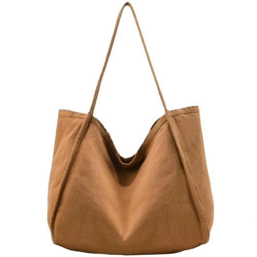 Large Slouchy Canvas Hobo Tote Bag with Relaxed Everyday Shoulder Design