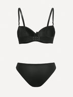 Classic Smooth Contour Push-Up Bra and Panty Set with Contrasting Trim