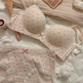 Embroidered Micro-Dot Wire-Free Contour T-Shirt Bra and Scalloped Hipster Brief Set