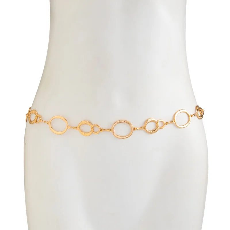Retro Oval Link Waist Chain for Punk Grunge and Alternative Styling