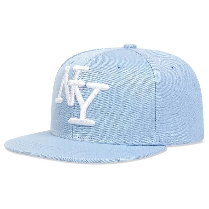 Embroidered Flat Brim Snapback Cap Adjustable Hip Hop Streetwear Baseball Hat