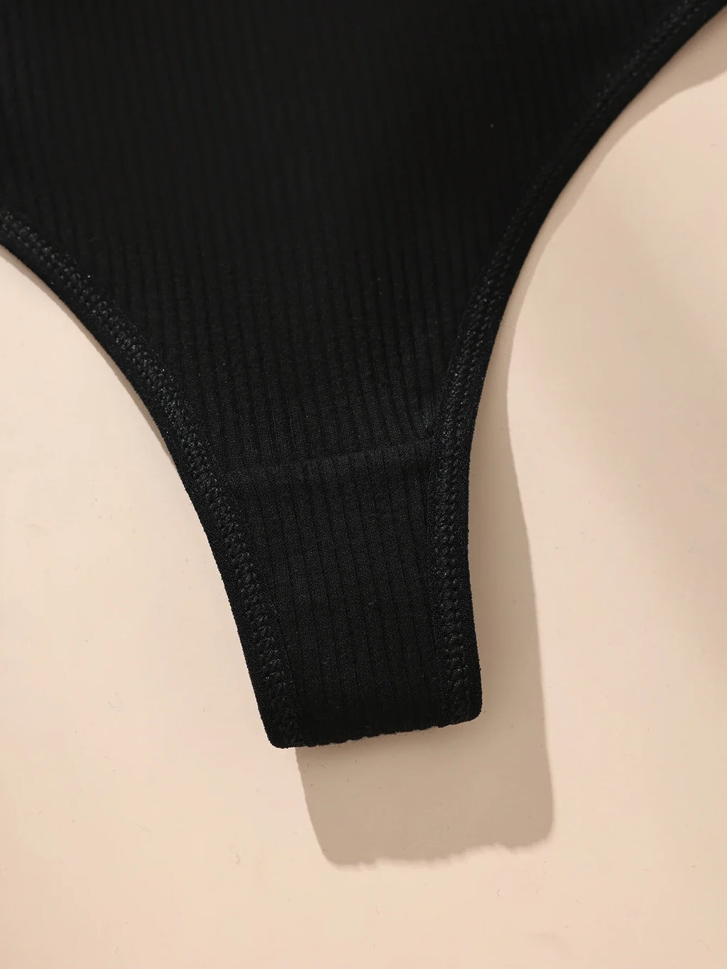 7-Piece Women’s Cotton Low-Rise Thong Panties Set with Striped Side Details, Minimal T-Back Silhouette and Assorted Black Designs