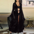 Sheer Layered Gothic Robe Style Alternative Fashion Dress Set