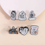 Stay Weird Skeleton Reader Gothic Enamel Pin for Alternative Fashion Styling