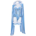 Women's Velvet Hooded Bodysuit Set with Lace-Up Front, Cape and Matching Accessories