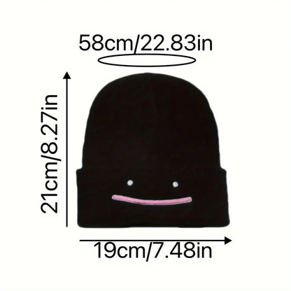 Minimalist Embroidered Acrylic Knit Beanie for Casual Streetwear Winter Everyday Fashion and Comfort