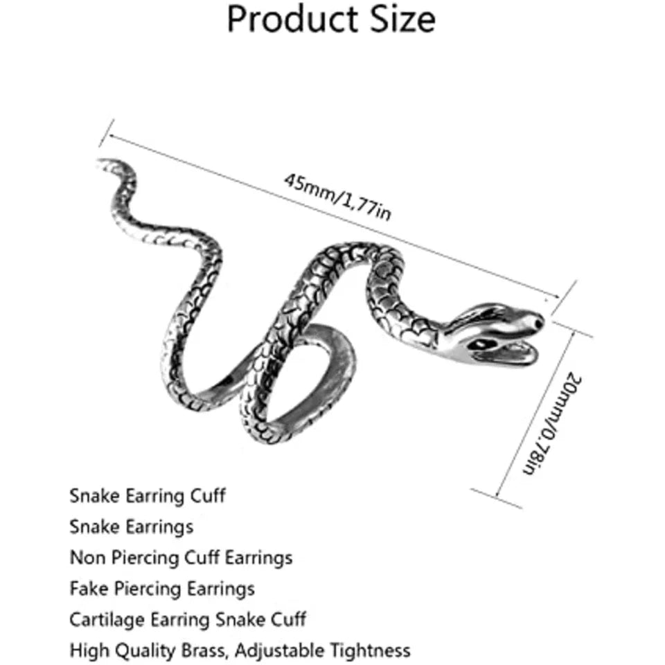 Coiled Snake Ear Cuff for Gothic Punk Alternative Fashion Looks