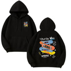 Retro Anime Skate Streetwear Hoodie with Manga Graphic Oversized Pullover Design