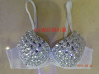 Glamorous Rhinestone-Studded Plunge Bra with Crystal Embellishments