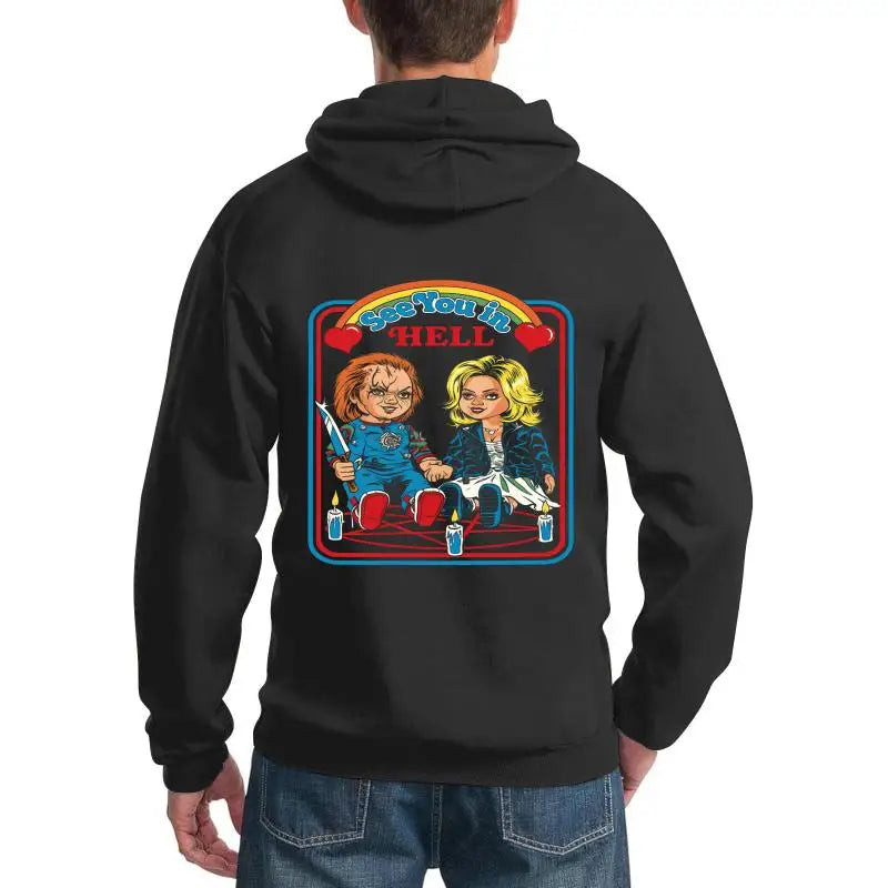 Retro Anime Streetwear Hoodie with Manga-Inspired Graphic Back Print