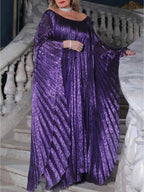 Oversized Pleated Kaftan Maxi Dress with Dramatic Gothic Streetwear Aesthetic