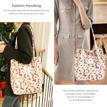 Soft Floral Print Everyday Tote Bag with Relaxed Carry Design