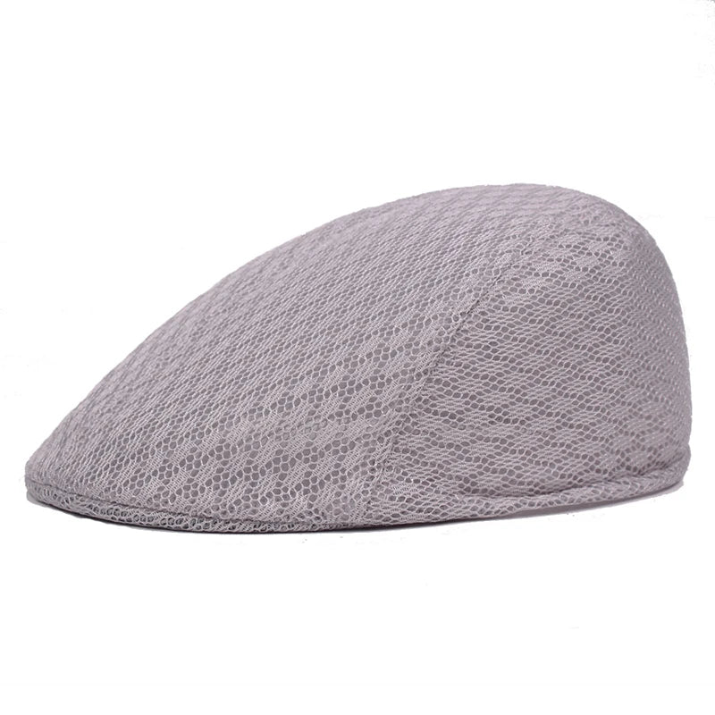 Breathable Plaid Ivy Flat Cap Adjustable Casual Vintage Streetwear Beret Hat