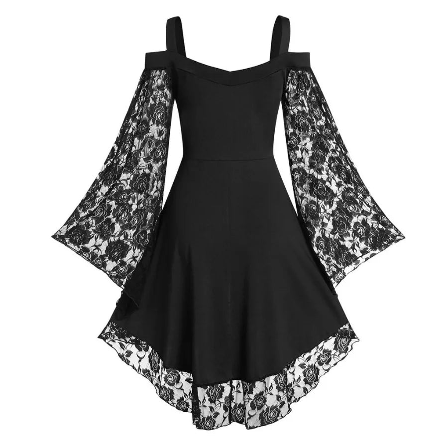 Gothic Lace Bell Sleeve Dress for Alternative Fashion Style