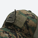 Unisex Mesh Baseball Cap with Camouflage Pattern and Embroidered Patch for Outdoor Adventures