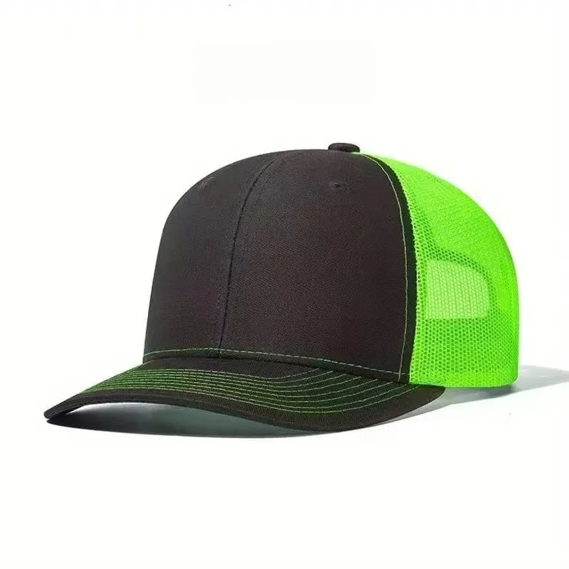 Breathable Mesh Trucker Cap Adjustable Curved Brim Casual Outdoor Streetwear Hat