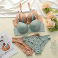 Classic Smooth Contour Push-Up Bra and Panty Set with Contrasting Trim