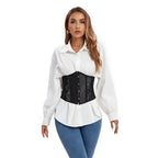 Lace-Up Corset Top with Adjustable Shoulder Ties and Sculpted Bodice