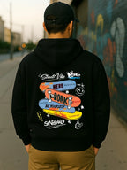 Retro Anime Skate Streetwear Hoodie with Manga Graphic Oversized Pullover Design