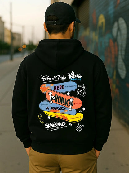 Retro Anime Skate Streetwear Hoodie with Manga Graphic Oversized Pullover Design
