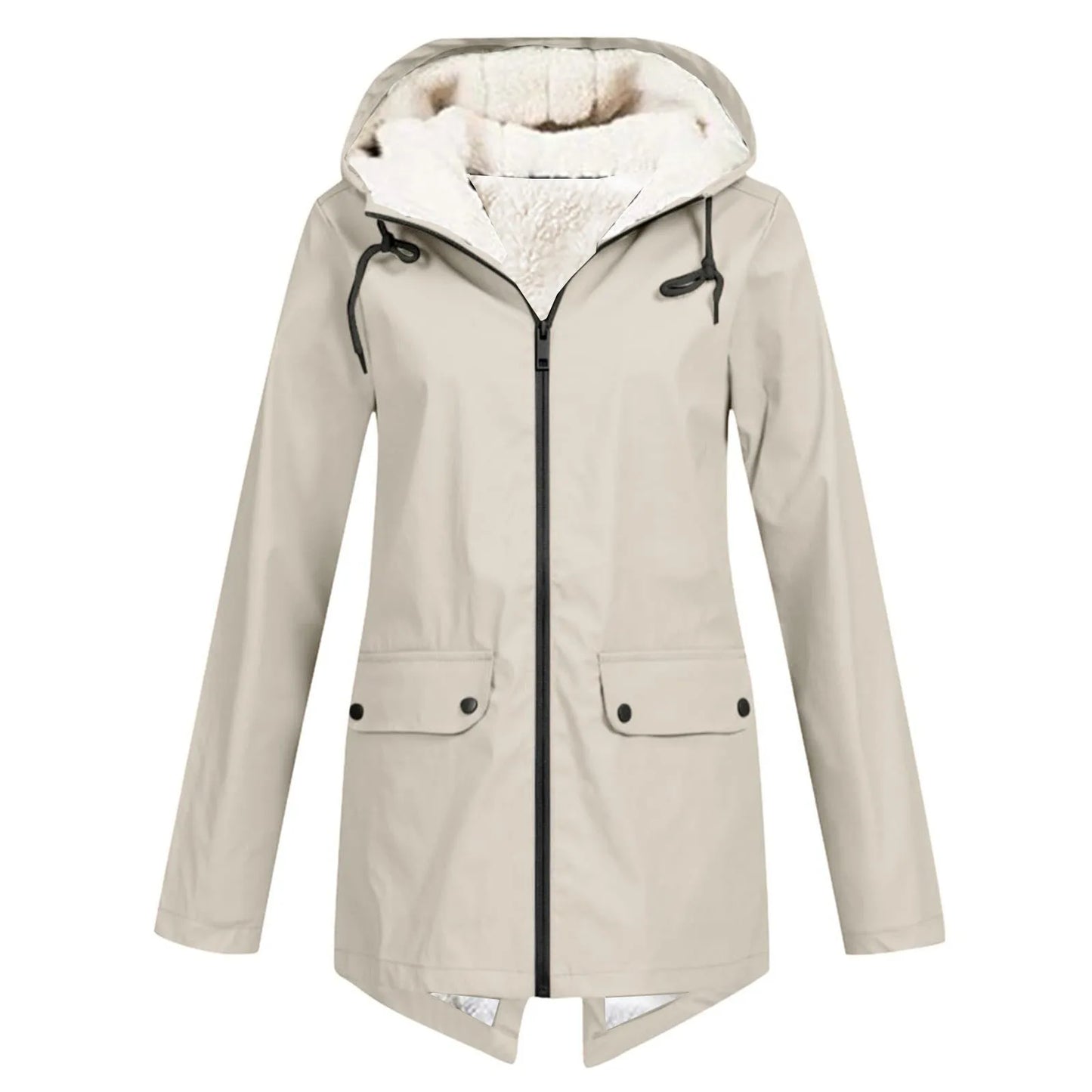 Women's Hooded Plush Lined Zip Jacket with Outdoor Inspired Everyday Comfort Style