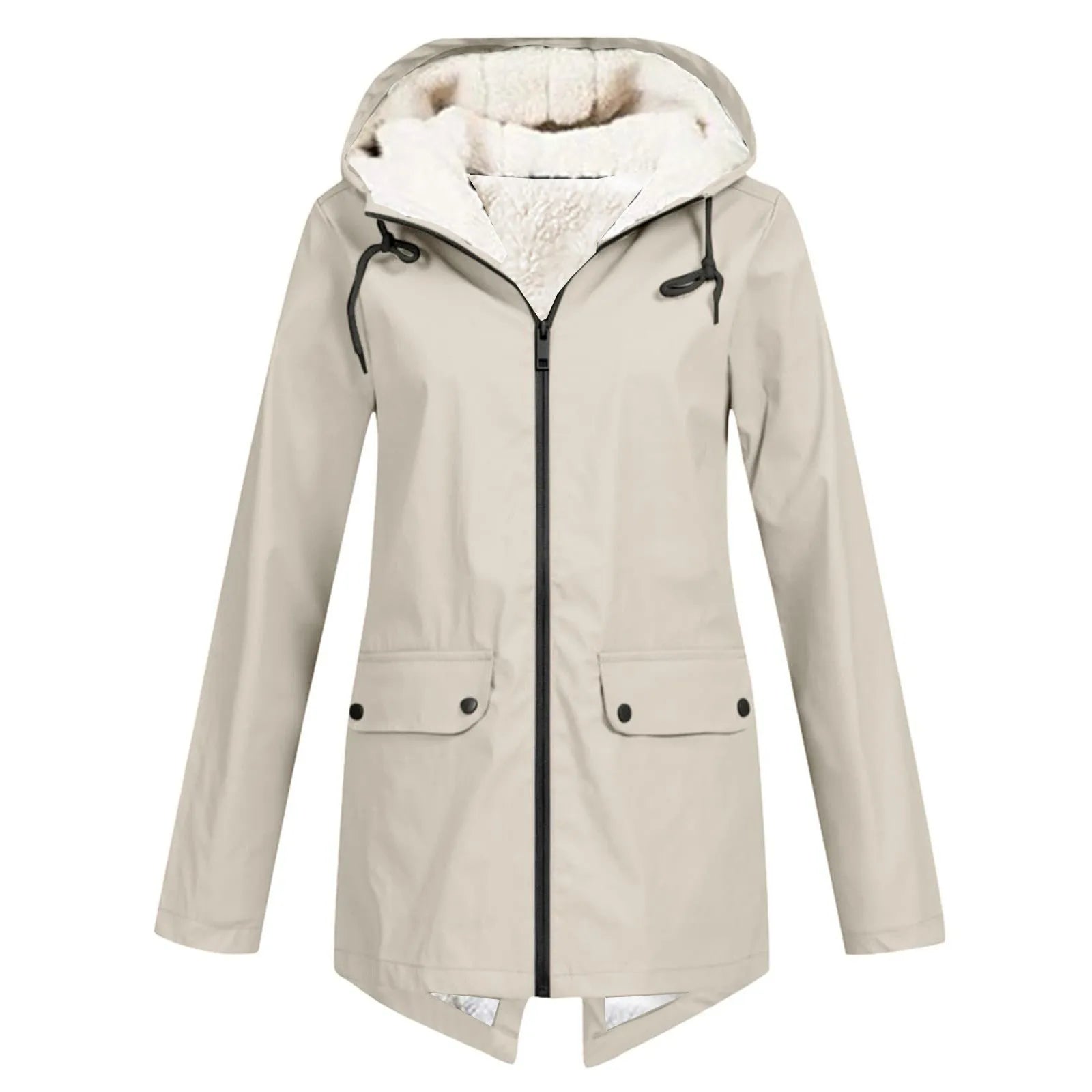 Women's Hooded Plush Lined Zip Jacket with Outdoor Inspired Everyday Comfort Style