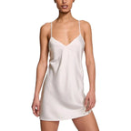 Minimalist Smooth Satin-Finish Slip Nightdress with V-Neckline