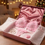 Romantic Soft Pink Sheer Mesh Lingerie Set with Fluffy Marabou Trim