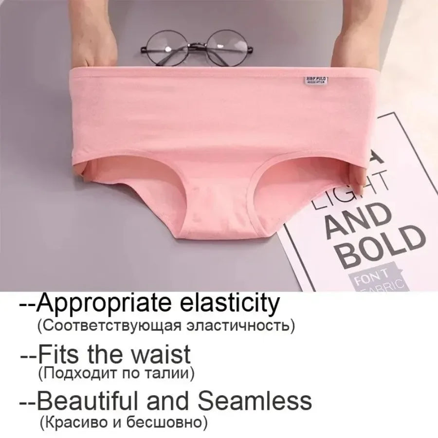 Classic Pastel Brief Panties Seven-Pack with Delicate Trim Detailing