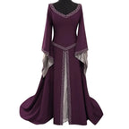 Elegant Medieval Inspired Gothic Maxi Dress with Fantasy Alternative Style